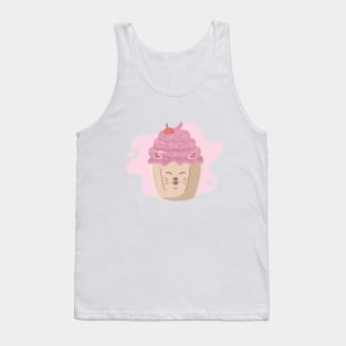 Kawaii pink cat in cupcake Tank Top